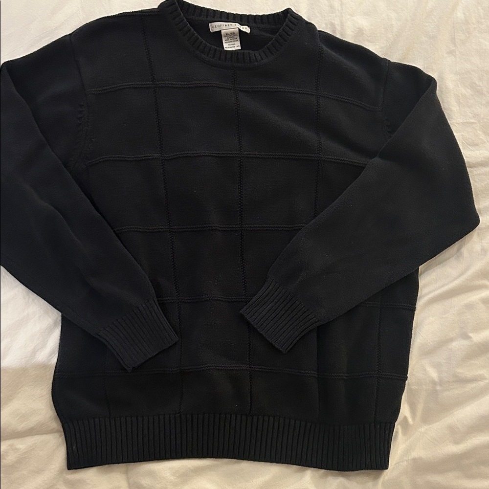 Vintage Geoffrey Beene Men's Black Crewneck Sweater